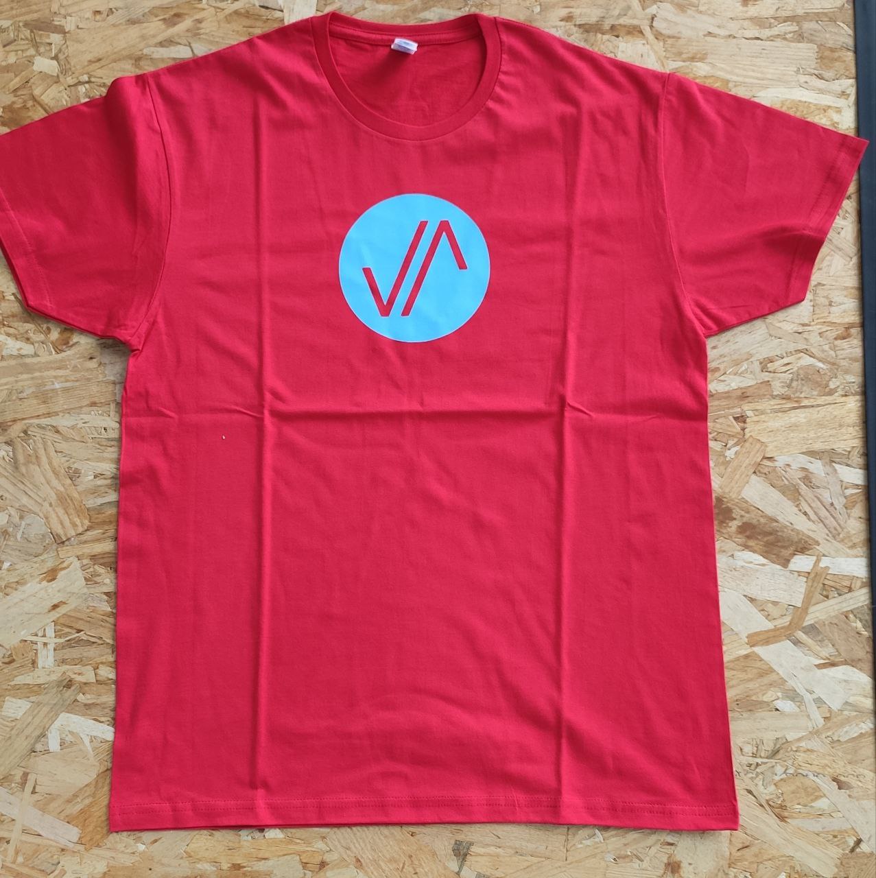 Camiseta Roja Logo JAVAMBA Azul Claro